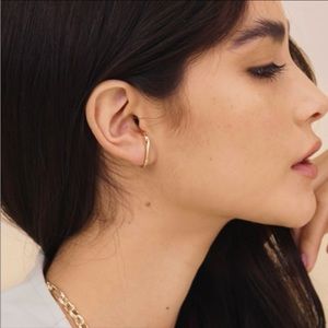 14K gold plated cuff stud - single